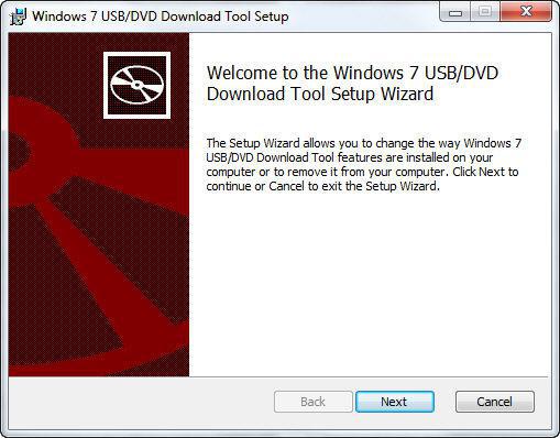 Установка Windows 7 USB/DVD Download tool